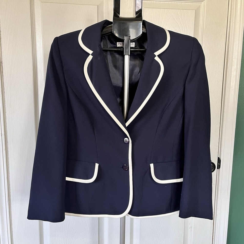 Pendleton Women's Blazer Jacket Two Tone Nautical Boss Girly Preppy Alt Size 12